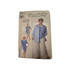 Vtg Simplicity BBW Sewing Pattern 9061 Size FF 18-24 Uncut Pre-owned Open Pack